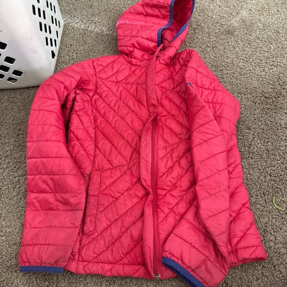 Red Quilted Hooded Jacket